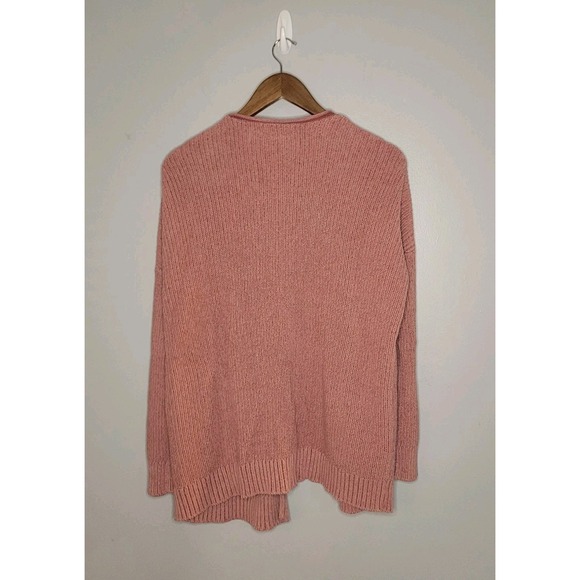 Pink Confetti Cardigan‎ Sweater Open Front Duster Oversized Pockets M Merium - Picture 6 of 13